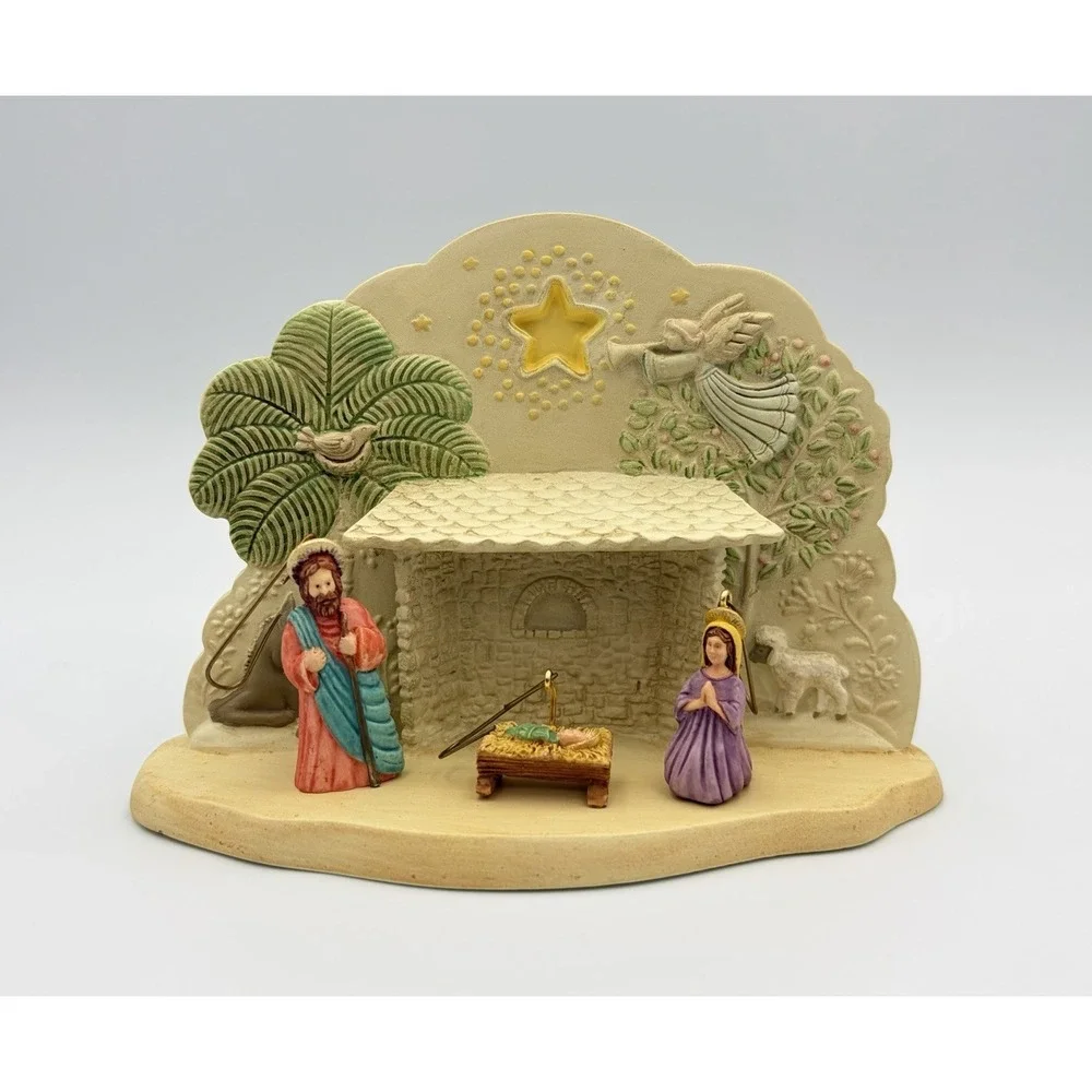 1996 O Holy Night Nativity 4 Piece Set Hallmark Keepsake Ornament Vintage New